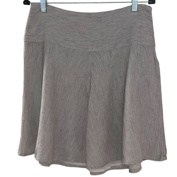 Women's CAbi Luna‎ Viscose/Linen Blend A Line Skater Skirt White Black Size 8 - Picture 1 of 4